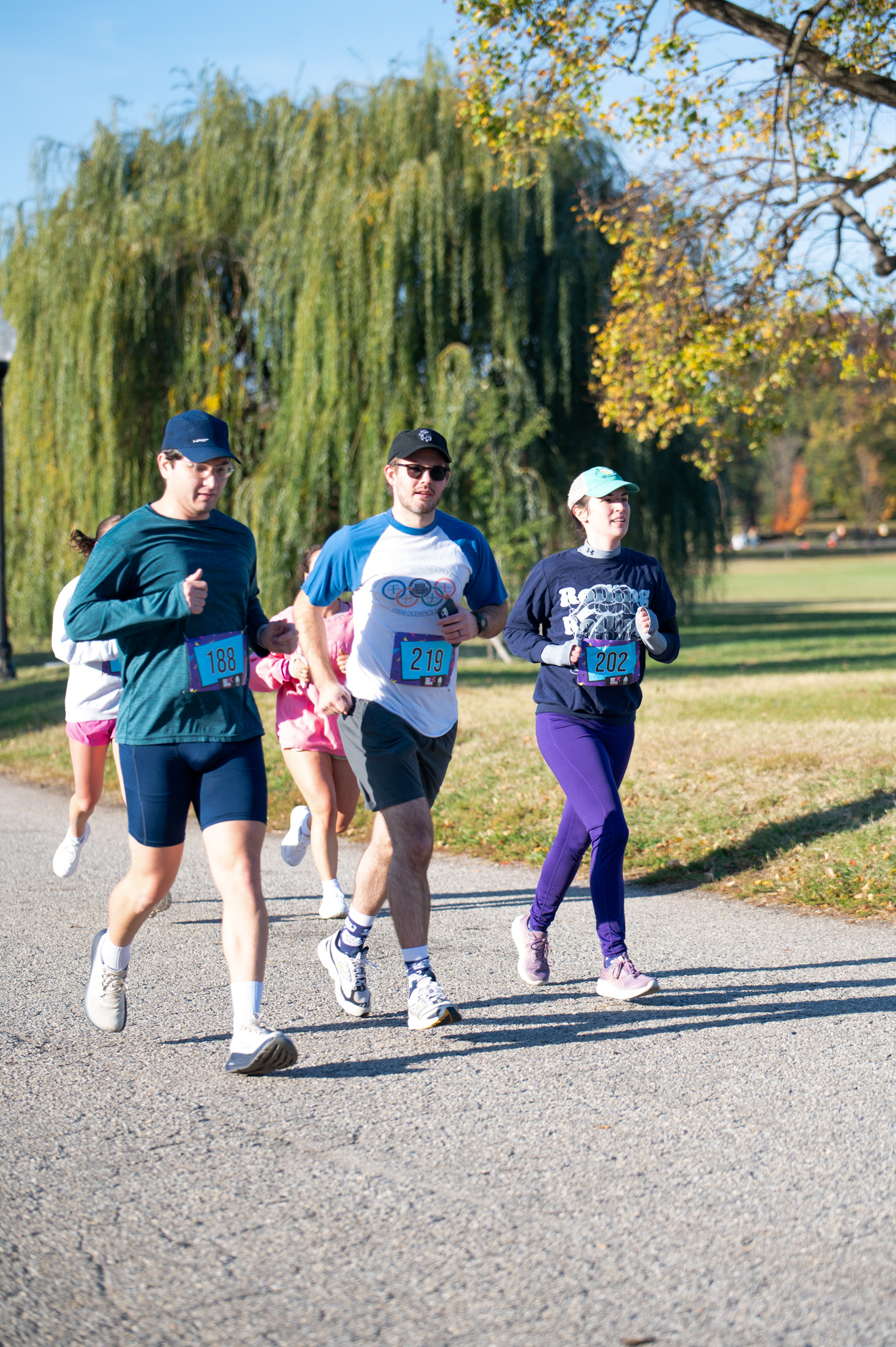 Three 5K runners jog