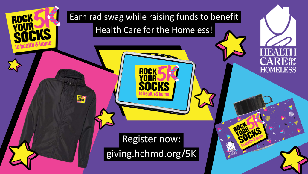 A black windbreak, a blue lunchbox and a purple thermos on a decorative backdrop.